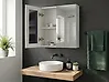 Bathroom Wall Mounted Mirror Cabinet NAVARRA 80 cm x 70 cm White