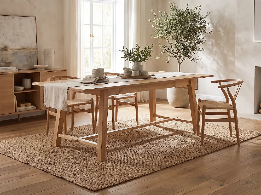 Ausziehbarer Esstisch BARNES Helle Esche 160/200 cm 90 cm