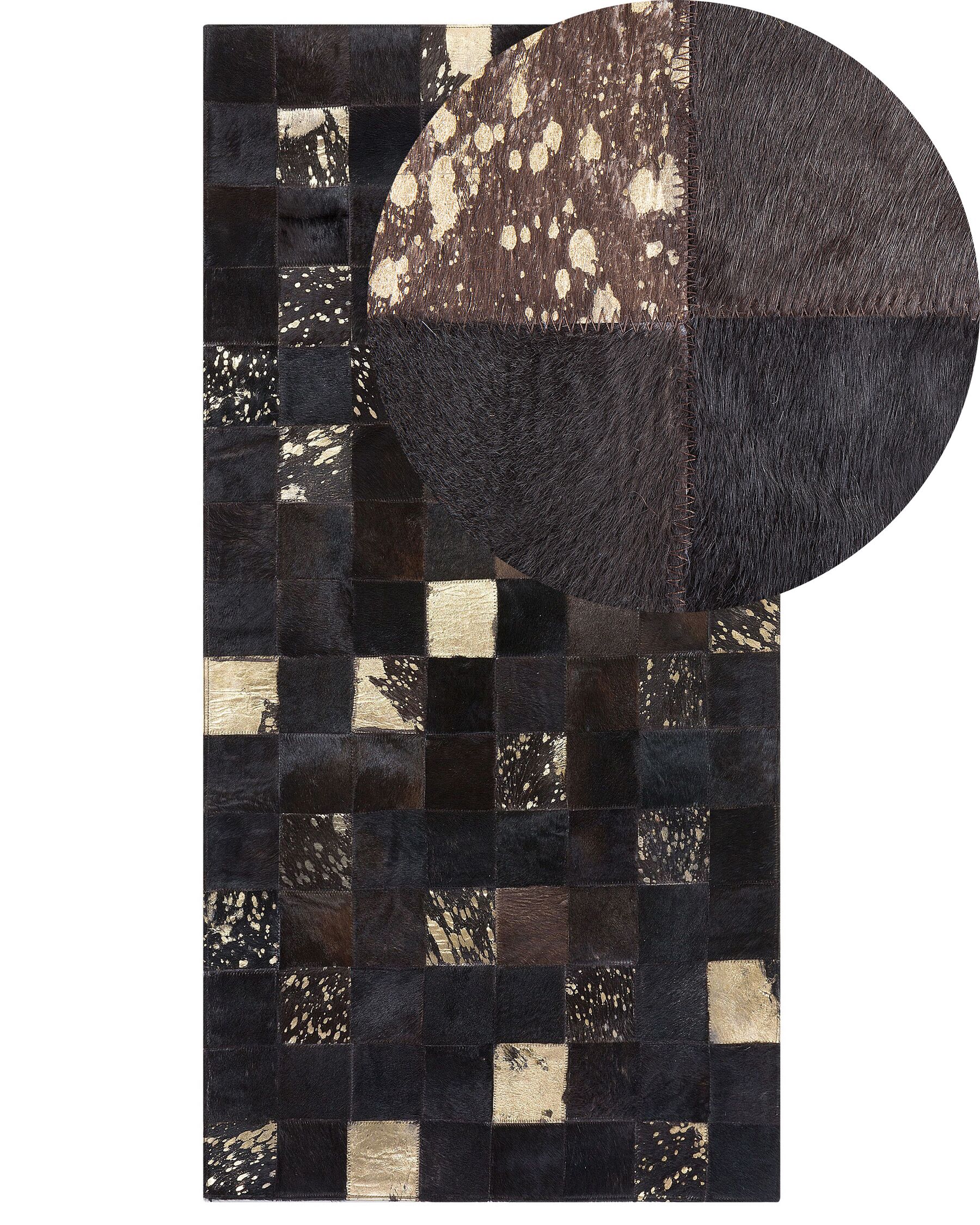Vloerkleed patchwork bruin 80 x 150 cm BANDIRMA_558512