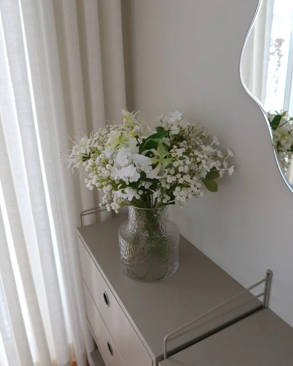 Bukiet sztucznych kwiatów VEIROS 38 cm Biały_1062455