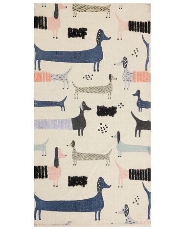 Cotton Kids Rug Animal Print 80 x 150 cm Multicolour TUTUT | Beliani.co.uk