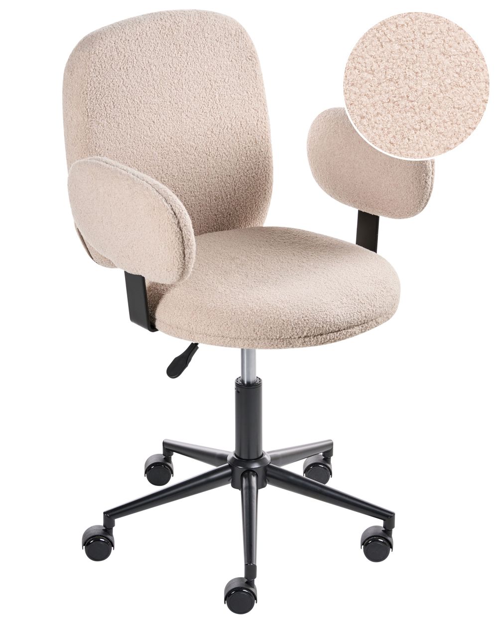 Sedia da scrivania MORAGA Bouclé Beige