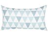 Coussin décoratif motif triangle bleu 40 x 70 cm TRIFOS_753783