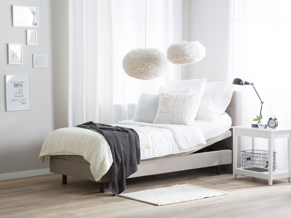 Adjustable Bed Fabric DUKE 90 x 200 cm (EU Single) Beige