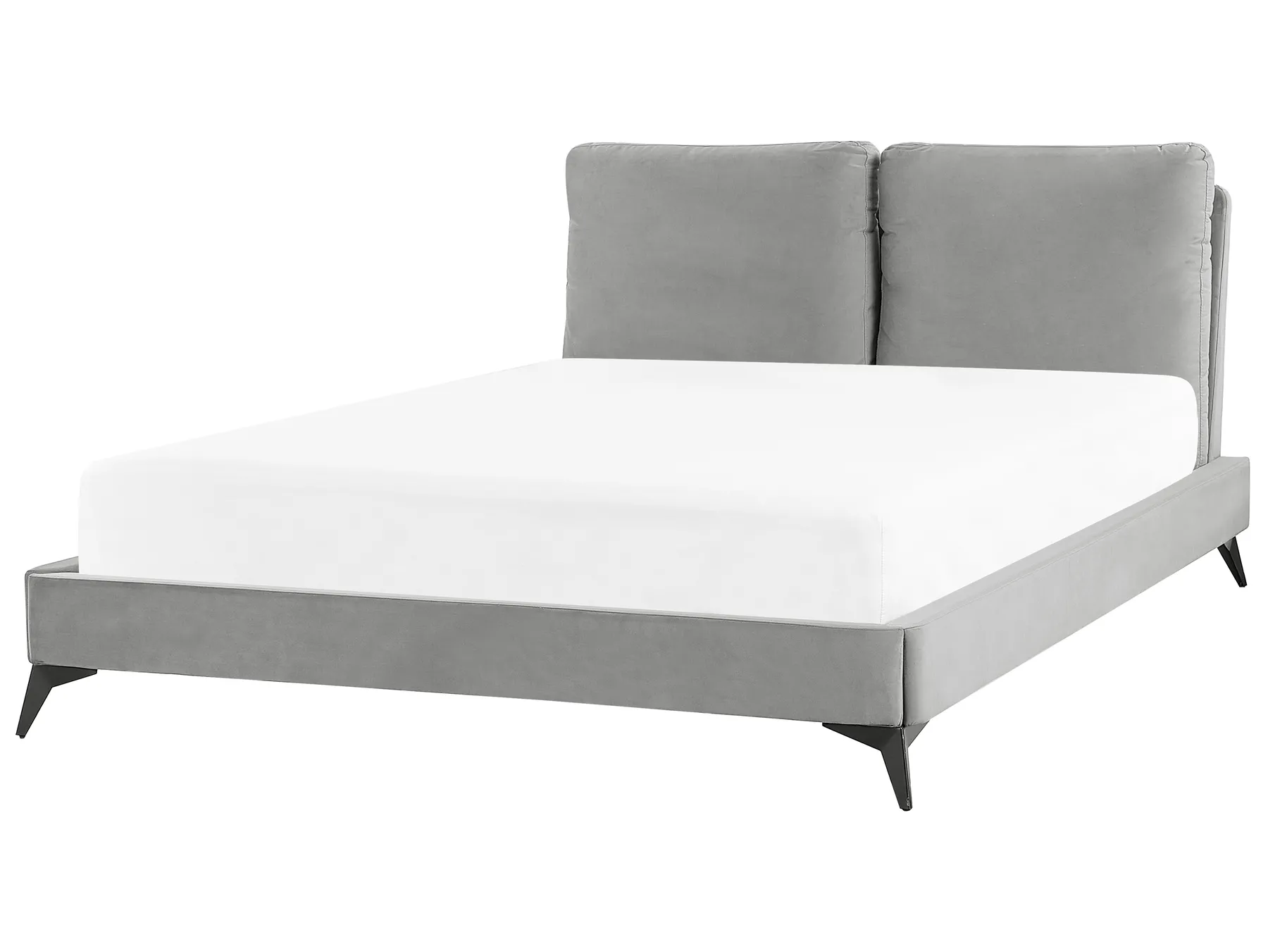 Bett mit Lattenrost Samtstoff MELLE 140 x 200 cm Grau_829840