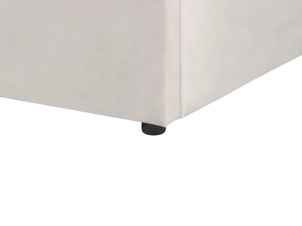 Bett mit Stauraum LAVAUR Samtstoff Cremeweiß 160 x 200 cm_870938