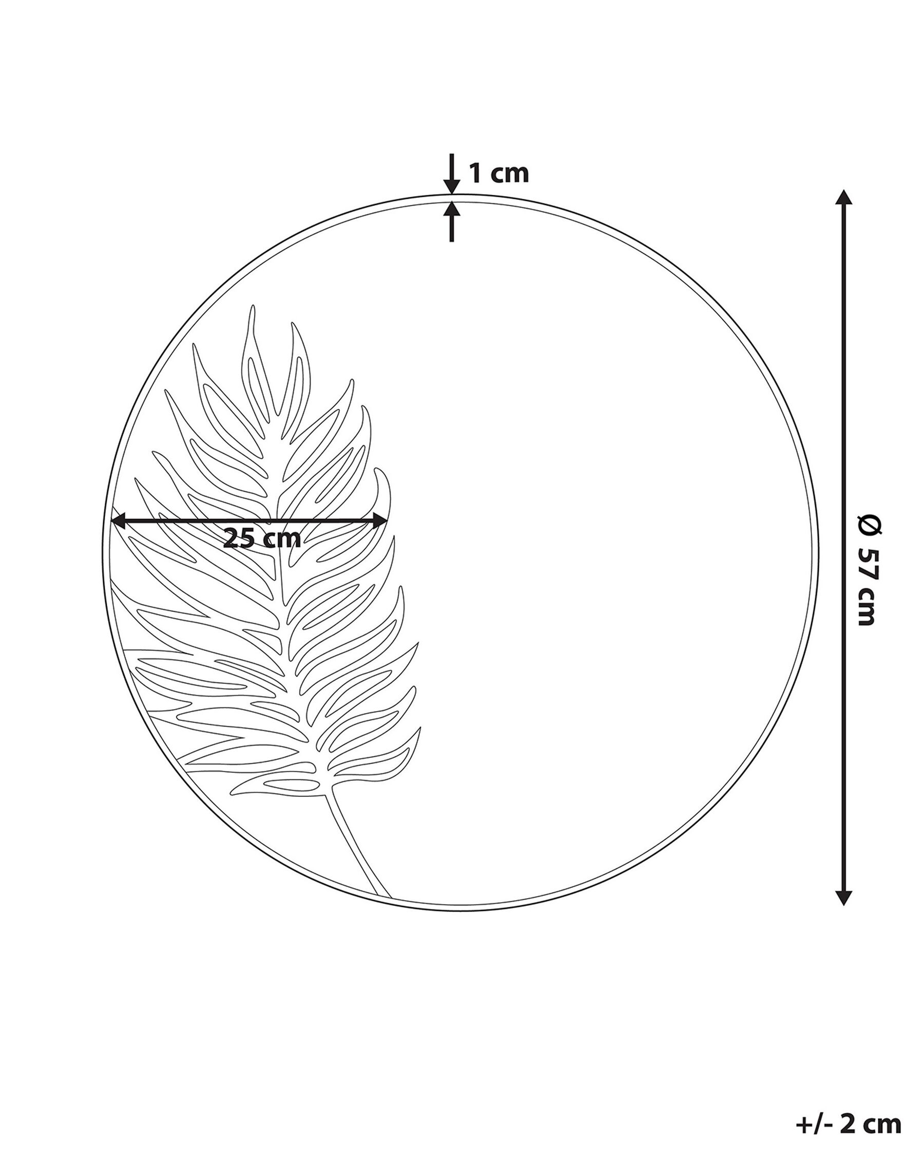 Wall Mirror SAUVIE 57 cm 57 cm Gold_756539