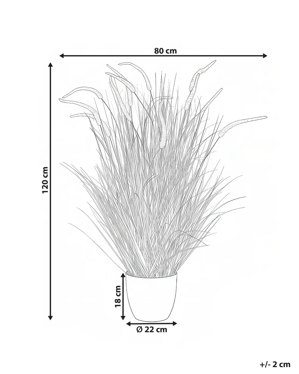 Artificial Plant BRISTLEGRASS 120 cm Orange_1018359