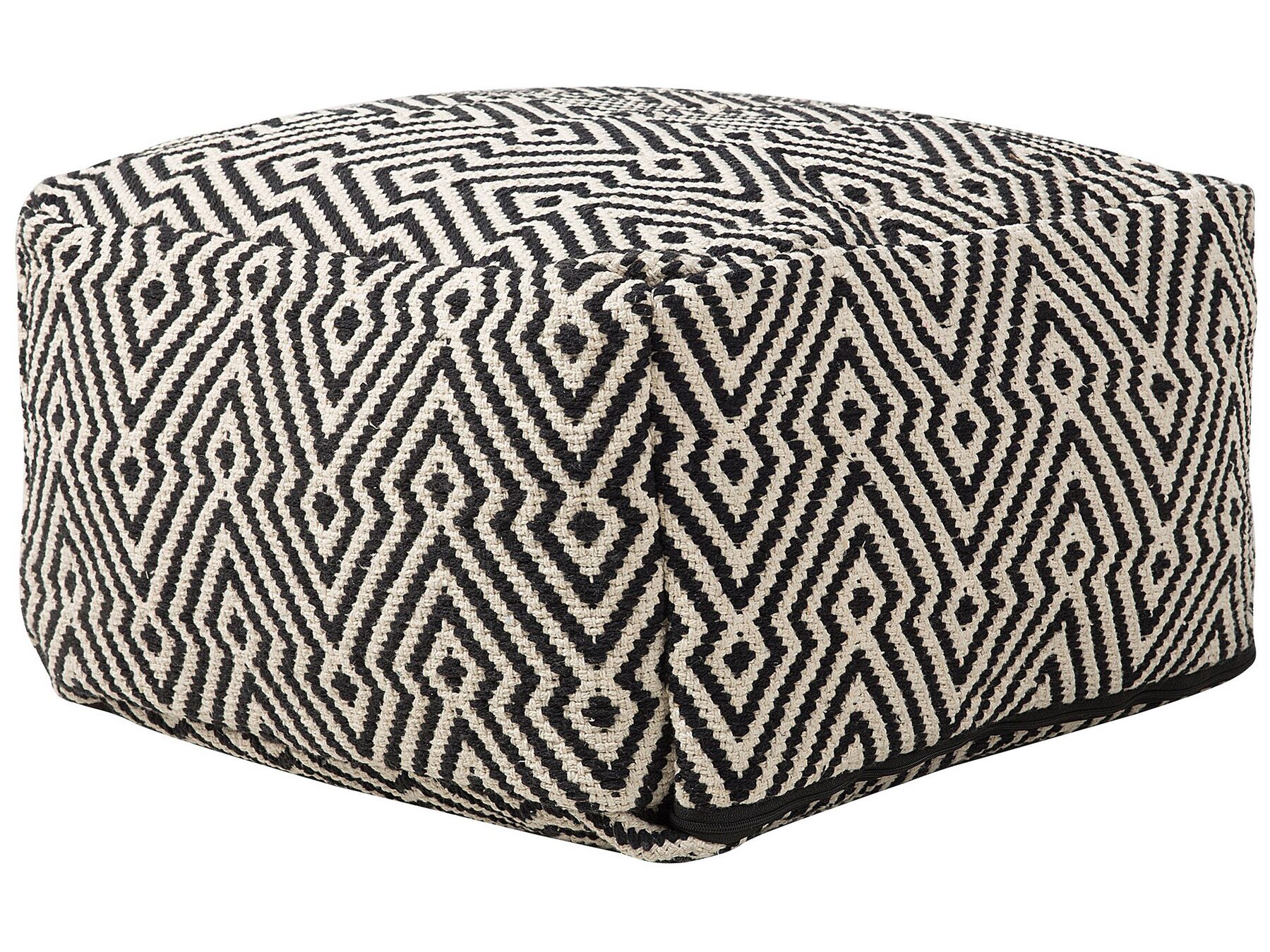 Cotton Pouffe Black and White MUKKI_713439