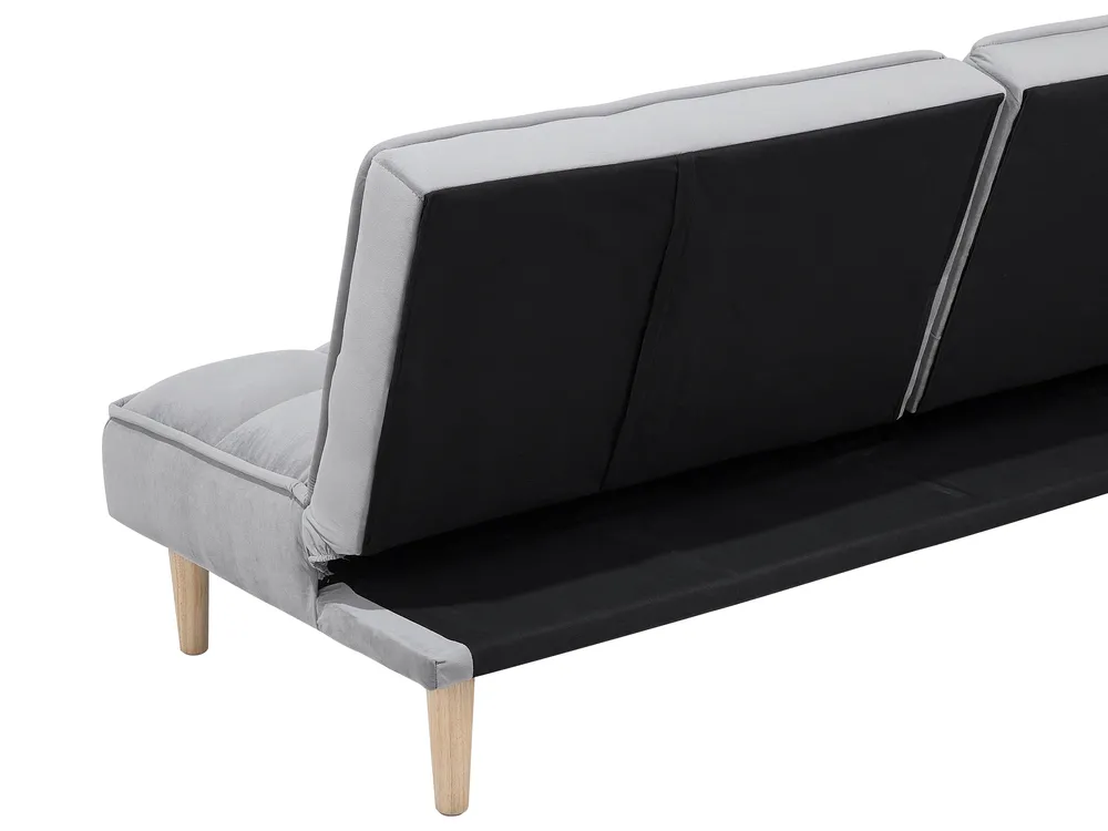 Sofa Bed 3 Seater SILJAN Fabric Light Grey Grey_702083