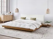 Letto con LED Pelle sintetica ZEN 160 x 200 cm Frassino naturale_941330