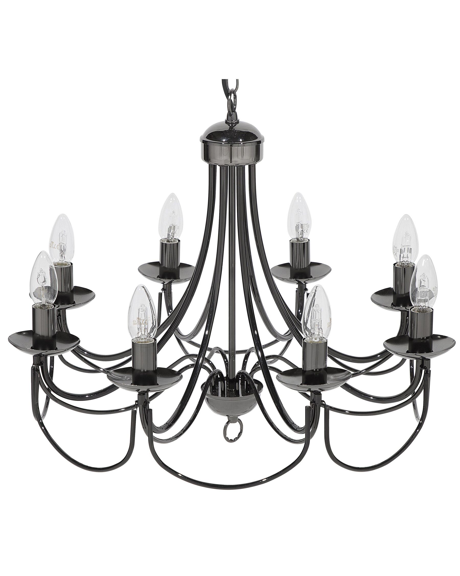 8 Light Chandelier Black TEESTA_710258