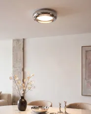 Lampa sufitowa LED NITH Ze ściemniaczem Szkło Srebrny_1107071