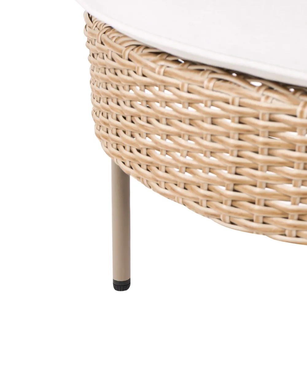 Poltrona da giardino con ottomana ARCILLE Rattan sintetico (PE) Beige_1082730