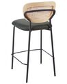 Lot de 2 chaises de bar en tissu vert foncé MAYETTA_931891