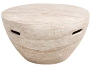 Tavolino da caffè VICARELLO 68 cm 68 cm Effetto travertino_1007433