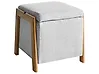 Pouf de rangement EDLAND Tissu 45 cm Gris clair