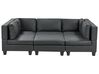 Modular U-Shape Sofa 5 Seater UNSTAD Faux Leather Black