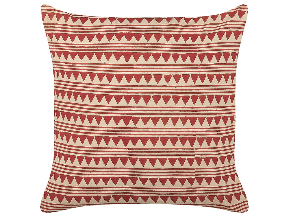 Zestaw 2 poduszek dekoracyjnych DEGLUPTA 45 x 45 cm Bawełna Czerwony Wzór zygzak_839352