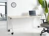 Schreibtisch heller Holzfarbton / weiss 180 x 60 cm klappbar mit Rollen CAVI_922305