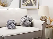 Coussin MALNI 20 x 20 cm Velours Gris Unicolore_1183274