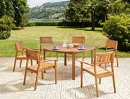 Set da pranzo da giardino 6 posti AGELLO Legno d'acacia Marrone_1008848