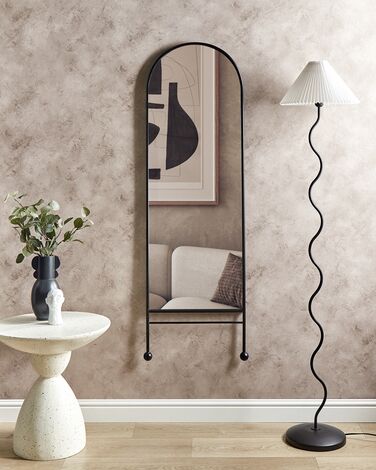 Metal Wall Mirror 45 x 145 cm Black JARNAGES