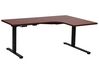 Electric Adjustable Right Corner Desk 160 x 59 cm Black and Dark Wood DESTINES _927833