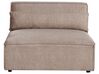 Left Hand 3 Seater Modular Fabric Corner Sofa Brown HELLNAR_912374