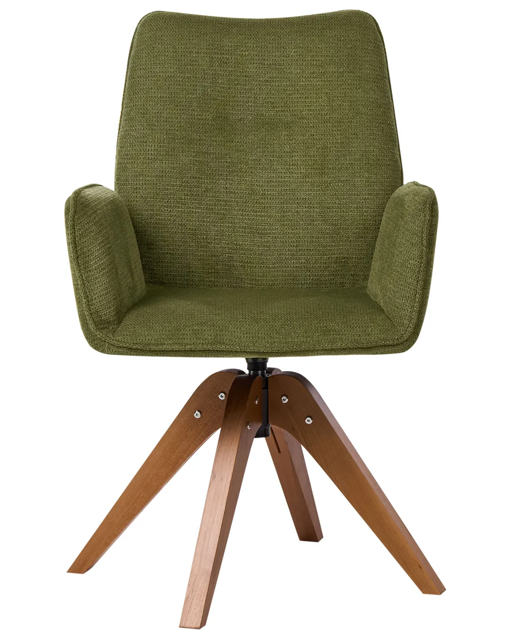 Dining Chair Swivel MOKENA Faux Linen Green_1037995