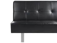 Sofa Bed 3 Seater DERBY Faux Leather Black_700278