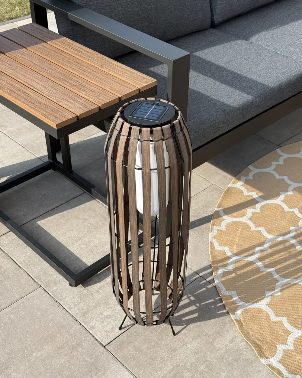 Solar Powered Lantern MUZIZI 69 cm Dark Brown_1071740