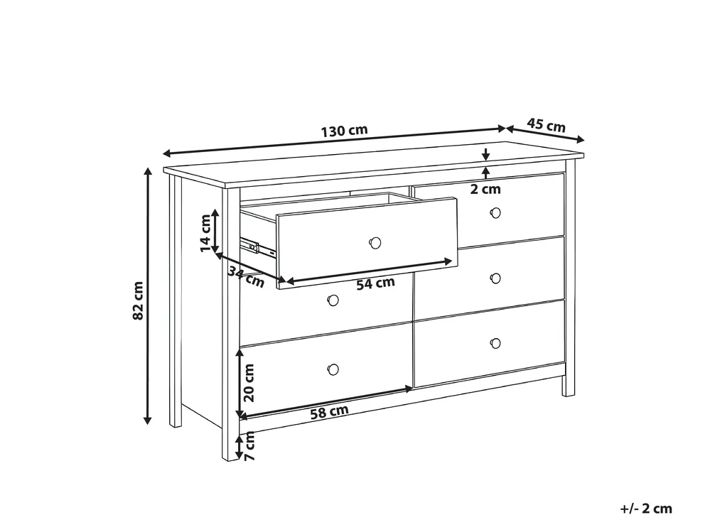 6 Drawer Chest BARCALDINE Pine Wood Burgundy - Beliani.es