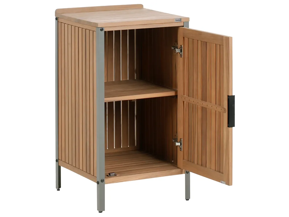 3 Piece Outdoor Kitchen Set with Sink IVREA Brown/ Black Certified Acacia Wood_988425