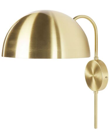 Kovová nástěnná lampa zlatá WAMPU