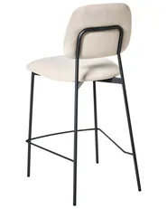 Set of 2 Bar Chairs DUETTE Velvet Light Beige_991142