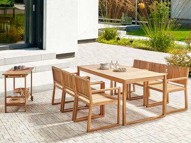 6 Seater Certified Acacia Wood Garden Dining Set SASSARI II