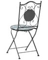 Set of 2 Metal Garden Folding Chairs Black COZZANA_919816