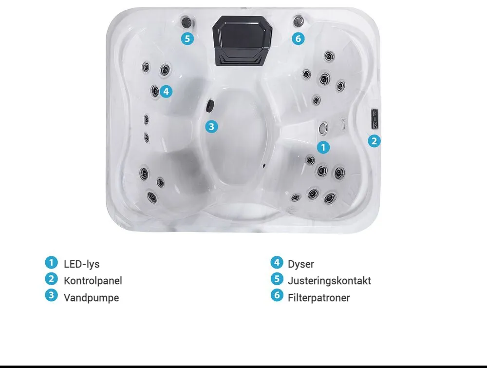 Udendørs spabad med LED ARCELIA Hvid_825440