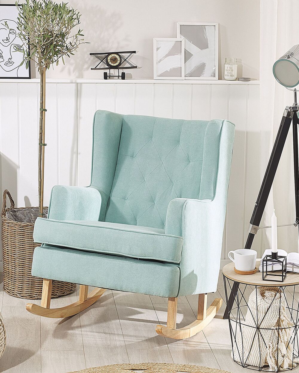 Mint green rocking chair top