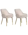 Set of 2 Dining Chairs LOVERNA Velvet Beige