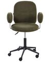 Desk Chair Boucle Dark Green MORAGA_932403