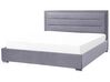 Sametová postel s úložným prostorem 180 x 200 cm tmavě šedá ROUEN_843818