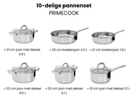 10-delige pannenset PRIMECOOK Roestvrijstaal Zilver_1051154