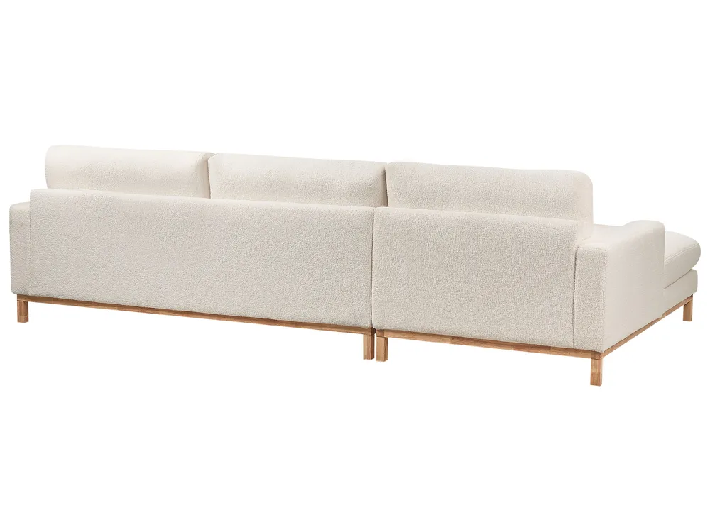Corner Sofa 4 Seater SIGGARD Boucle White Right Hand_944494