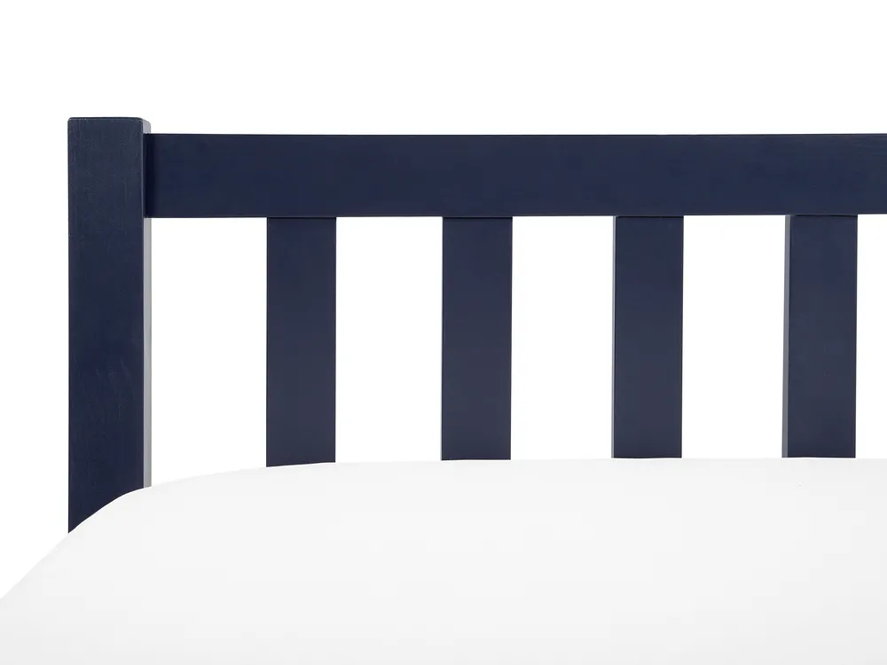 Bed Pine Wood FLORAC 140 x 200 cm (EU Double) Navy Blue_797901
