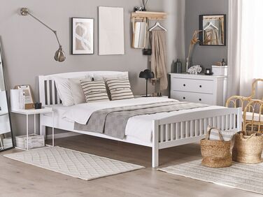 Wooden EU King Size Bed White CASTRES