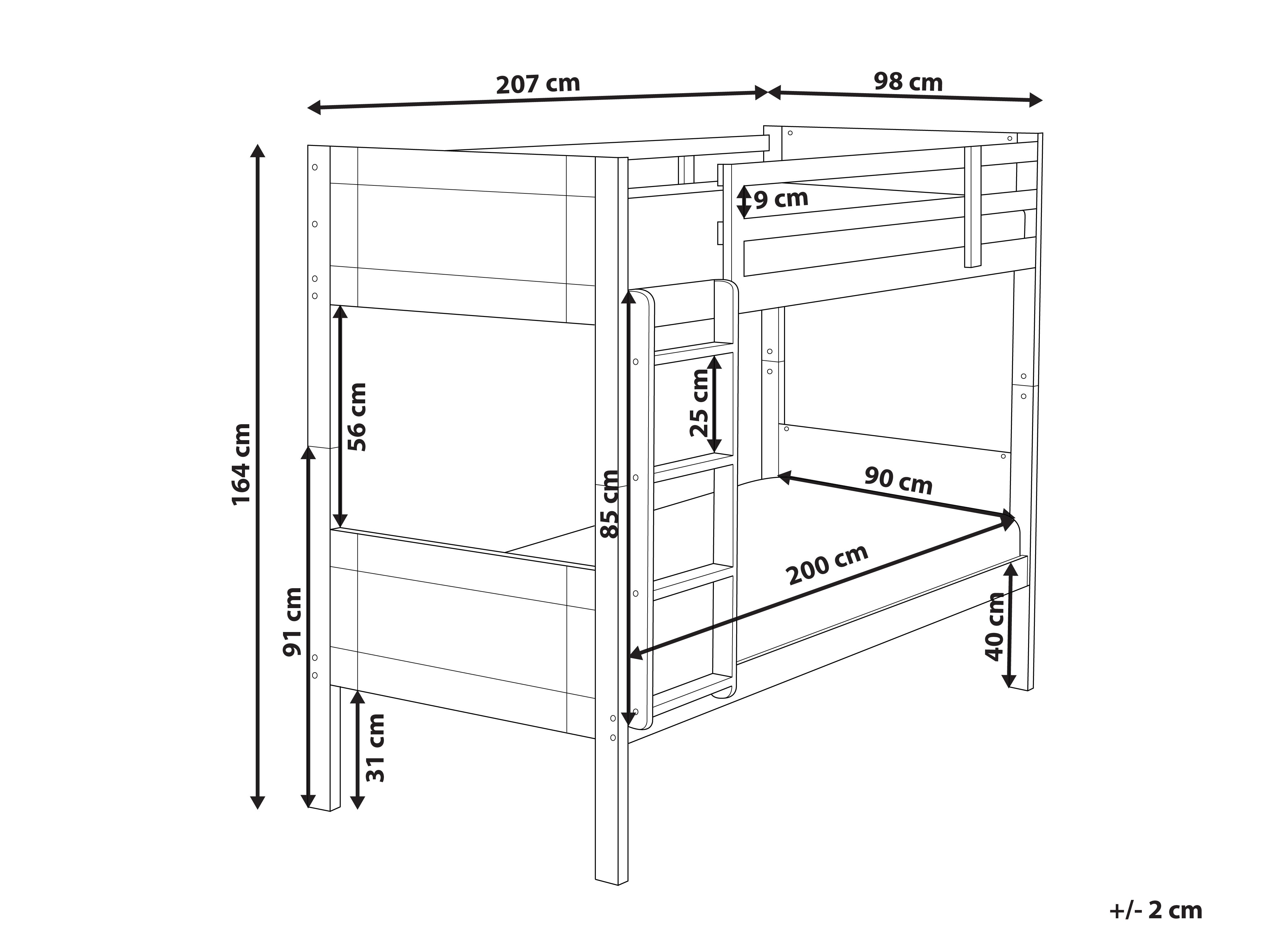 Wooden EU Single Size Bunk Bed Grey MAULDE | Beliani.co.uk