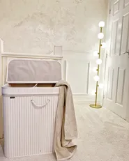 Kosz na pranie KALTHOTA Bambus Biały 100 L_961215