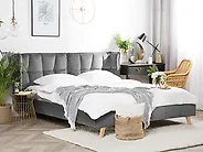 Bed Velvet SENLIS 160 x 200 cm (EU King Size) Grey_1184598